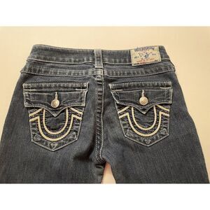 True Religion Skinny Jeans Dark Wash Denim Horseshoe Pockets Womens Size 26‎